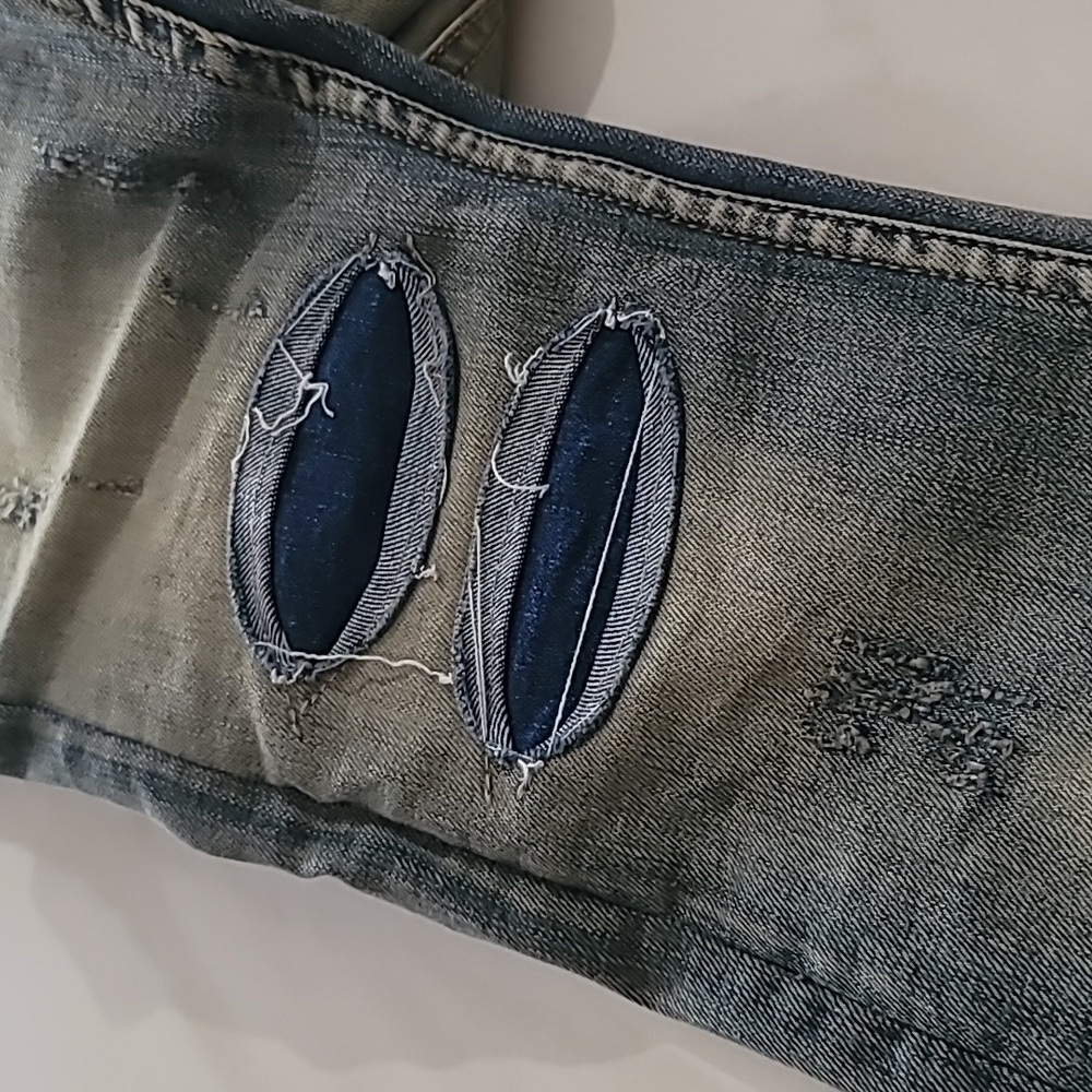 SERENEDE Ciel 7 Serenity Prayer Patchwork Streetwear Distressed Skinny Jeans W30 - Picture 16 of 16